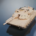 Desert Camouflage Modern Military Battle Tank With Turret Cannon And Tracks
