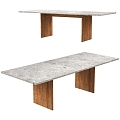 Modern Italian Minimalist Rectangular Dining Table Marble Dining Table Solid Wood Dining Table 3d model