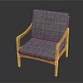 Modern Accent Chair With Gray Fabric Seat Back And Orange Wooden Frame