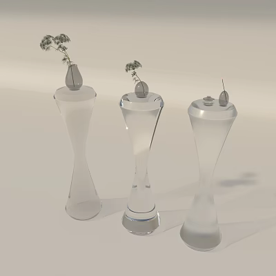 Glassware Glass Green Plant Ornaments Acrylic Frosted Glass High-incense Glass Tea Set 3d model