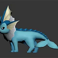 Blue Aquatic Creature Character With Finned Ears And Fish Like Tail