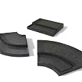 Modern Water Fountain Components With Curved And Rectangular Black Structures