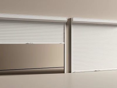 White Roller Shutters Installed On Light Colored Wall With Simple Design 3d model