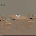 Simple Wooden Kids Table with Chairs for Learning and Playing Activities