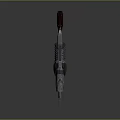 Futuristic Sci Fi Weapon Design With Metallic Silver Body Brown Grip And Scope