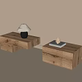 Modern solid wood bedside table lamp 3d model