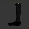 Black Long Socks with Black Football Shoes for Sports Athletic Wear
