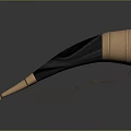 Decorative Horn With Black Body Gold Ornamental Carvings And Leather Strap