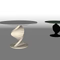 Modern Dining Table Cream Round Table 3d model