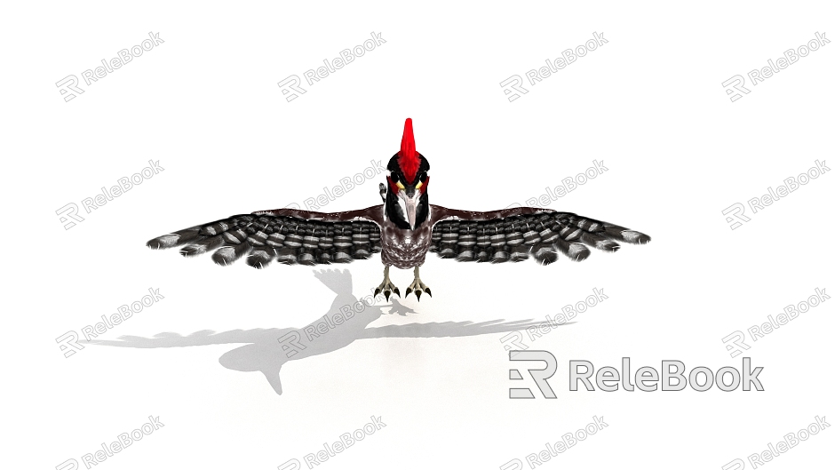 Woodpecker White-bellied Black Woodpecker Forest Doctor model