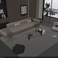 Modern Sofa And Coffee Table Set With Pillows Throw Blanket Accent Chair In Living Room