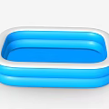 Commercial Rectangular Blue Inflatable Swimming Pool With White Edge Equipment 3d model