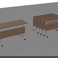 Portable Foldable Conference Table With Wooden Top Metal Legs And Wheels For Easy Storage