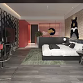 Modern Hotel Guest Room Interior With Comfortable Bed Decorative Wall And Large Window View