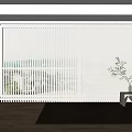 Curtain Dream Gauze Curtain Sofa Chair Green Plant 3d model