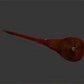 Handcrafted Wooden Smoking Pipe With Long Stem And Carved Details