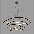 Modern Elegant Chandelier With Curved Rings And Soft LED Lighting Design