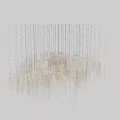 Contemporary Modern Chandelier With Hanging Translucent Rectangular Panels And Soft Glow