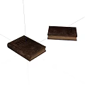 Vintage Leather Bound Books With Brown Worn Covers And Aged Classic Appearance
