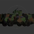 Camouflaged Military Armored Vehicles With Roof Mounted Weaponry In Dual Views