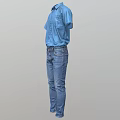 Stylish Blue Short Sleeve Shirt With Slim Fit Blue Jeans Casual Outfit