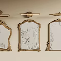 Three Vintage Gold Framed Mirrors With Intricate Carvings And Floral Patterns