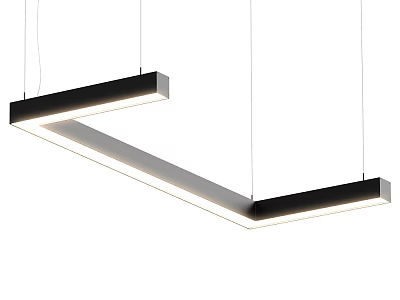 Modern Linear Pendant Light With Black And White Sleek Design For Contemporary Interiors 3d model