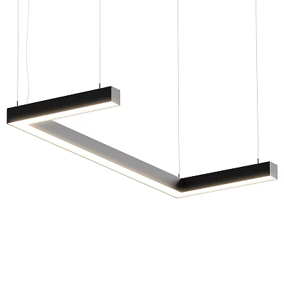 Modern Linear Pendant Light With Black And White Sleek Design For Contemporary Interiors 3d model