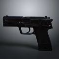 Black U9 Pistol with Modern Design Tactical Grip and Metal Components in Studio Lighting