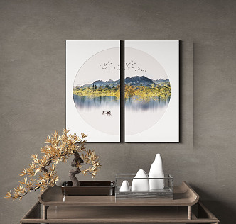 New Chinese Landscape Painting Decorative Painting 3d model