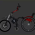 Modern Wheelchair Bike With Red Handlebars Black Seat And Large Wheels