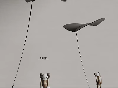 Occhio Lotus Leaf Floor Lamp Metal Floor Lamp KAWS Doll 3d model