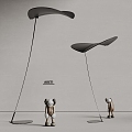 Occhio Lotus Leaf Floor Lamp Metal Floor Lamp KAWS Doll 3d model