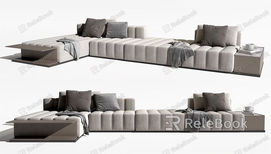 Modern corner sofa fabric multi-person sofa model