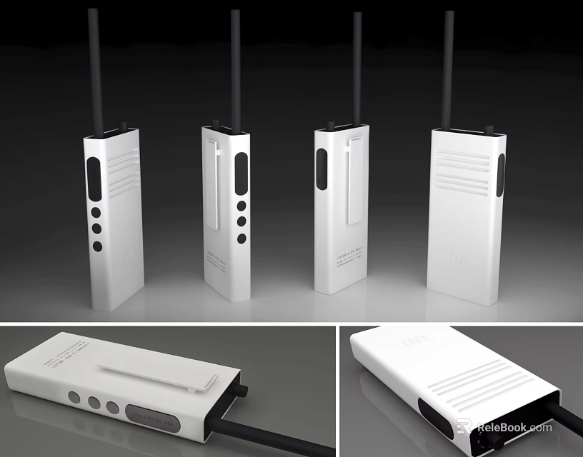 Modern White Doorbell Designs Showcased In Multiple Angles With Sleek Buttons And Interfaces 3d model 