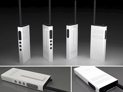 Modern White Doorbell Designs Showcased In Multiple Angles With Sleek Buttons And Interfaces 3d model