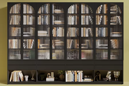 Middle Ages Bookcase French Bookcase Book Decoration Study Bookcase Living Room Bookcase Full Wall Bookcase 3d model