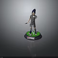 Sasuke 3D Character Figure Standing Pose Holding Knife With Name Base