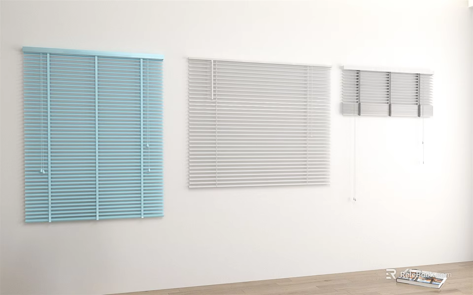Blue And White Window Blinds With Modern Design For Home Interior Decoration 3d model