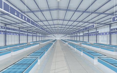 Seafood Market Indoor 3d model