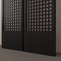 Modern Black Grid Room Divider With Double Panels For Interior Design 3d model