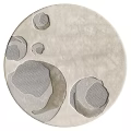 Modern Round Rug With Irregular Gray Patterns In Light Neutral Tone Design 3d model