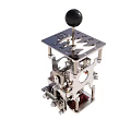 Mechanical Metal Device with Black Ball Top and Intricate Frame Structure 3d model