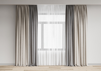 modern curtain fabric curtain gauze curtain fabric curtain 3d model