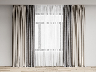 modern curtain fabric curtain gauze curtain fabric curtain 3d model