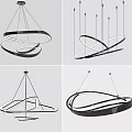 Modern Chandeliers With Unique Curved Ring Structures For Contemporary Interiors 3d model