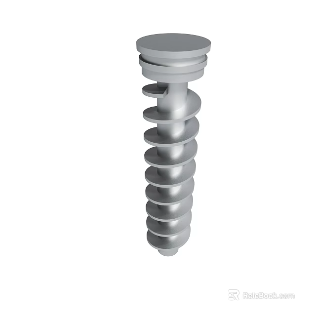 Stainless Steel Screw With Threaded Shank And Flat Head Design 3d model 