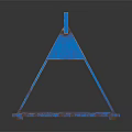 Blue Industrial Support Stand With White Stripes Length 1000mm Load Capacity 1.5 Ton
