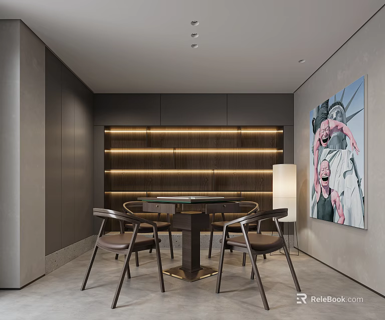 Modern Shower Sauna Room Design With Wooden Panels And Soft Lighting 3d model