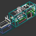 Automated Industrial Equipment With Metal Frame Conveyor Belt And Mechanical Parts
